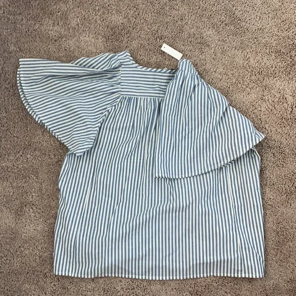 NWT Madewell Flutter-Sleeve Top Stripe small - Picture 5 of 5